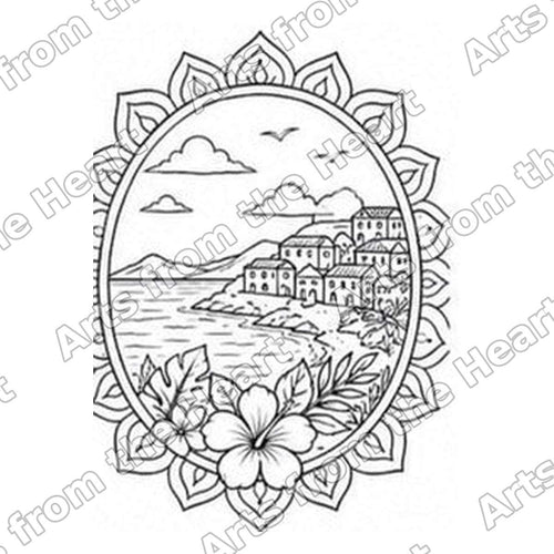 Mandala Design 48 Pre-Drawn Sip & Paint Canvas, 8x8