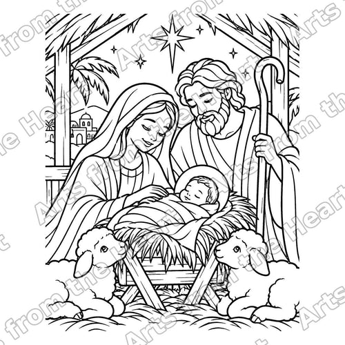 Nativity Scene Pre-Drawn Sip & Paint Canvas, 8x10 – Arts from the Heart SXM