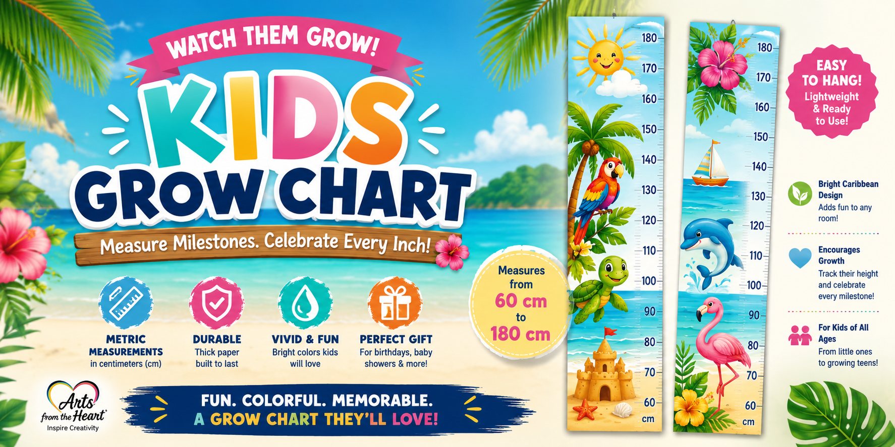Kids grow chart banner — measure milestones