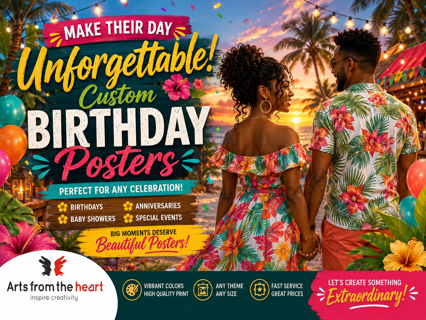 Custom birthday posters for any celebration