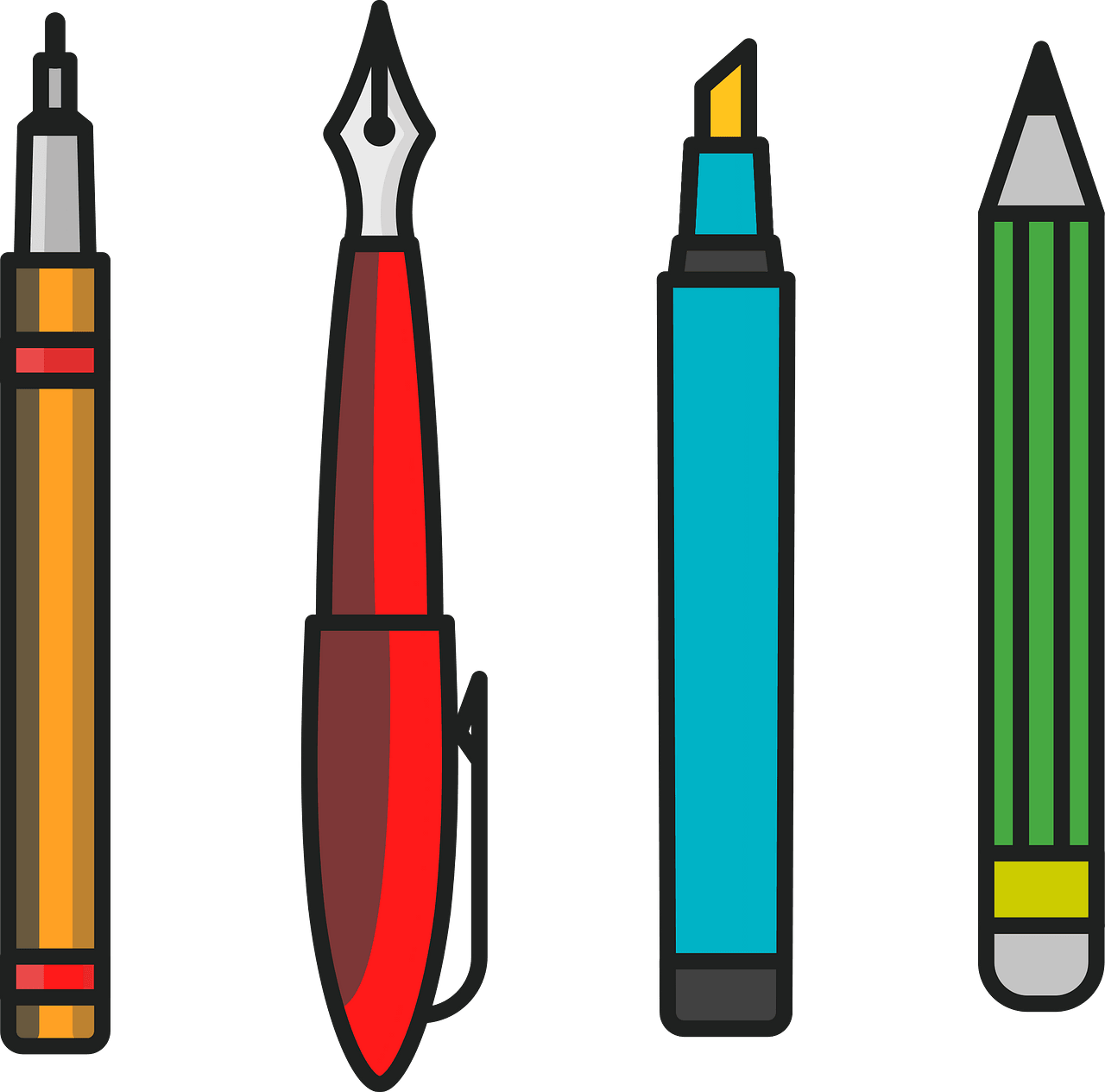 Pens, Pencils, Markers