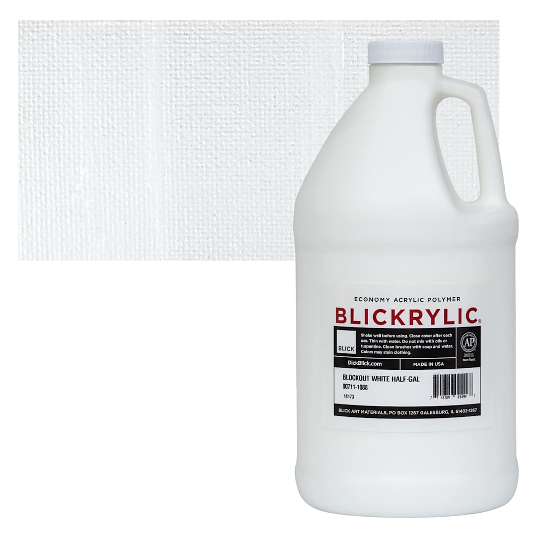 Blickrylic Student Acrylics - Blockout White, Half Gallon