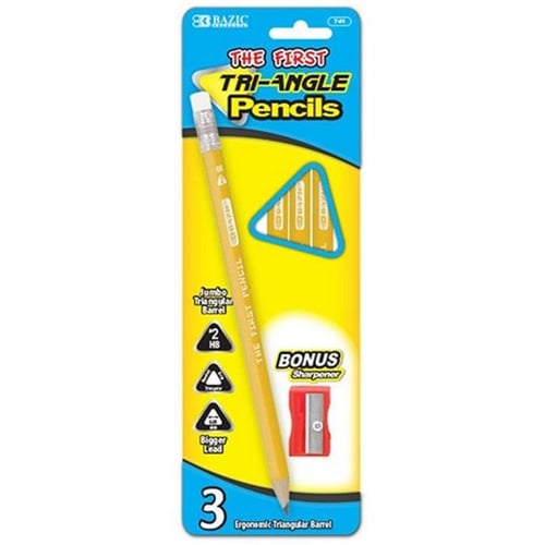 #2 The First Triangle Jumbo Yellow Pencil w/ Sharpener 3pc