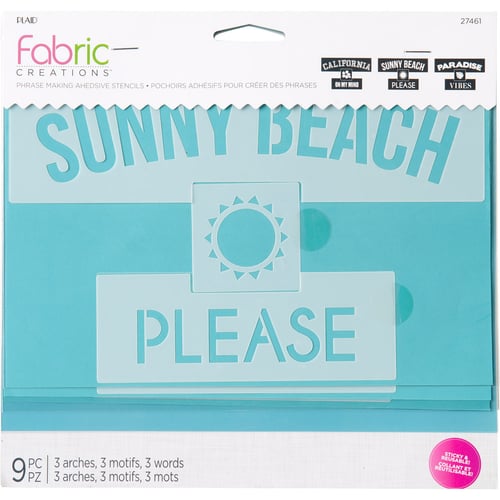 ADHESIVE BEACH PHRASES,  9 PC.