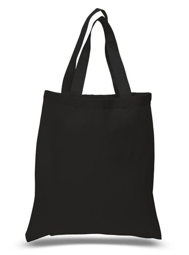 Economical 100% Cotton Reusable Wholesale Tote Bags  - Black