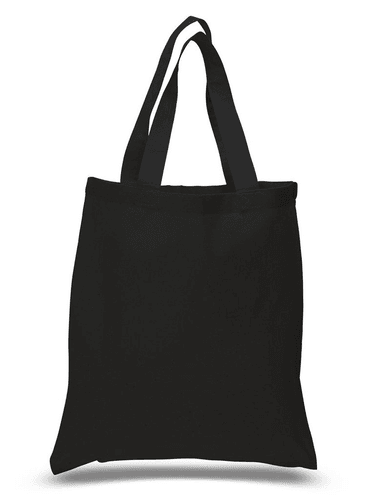 Economical 100% Cotton Reusable Wholesale Tote Bags  - Black