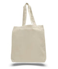 Economical 100% Cotton Tote Bags with Bottom Gusset  - Natural