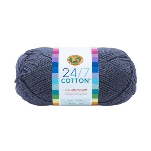 Lion Brand 24/7 Cotton Yarn-Denim