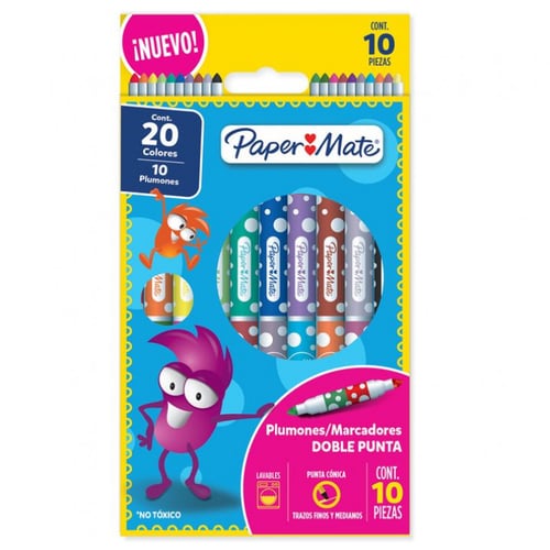 PAPER MATE 10CTX20 DOUBLE ENDED MARKERS