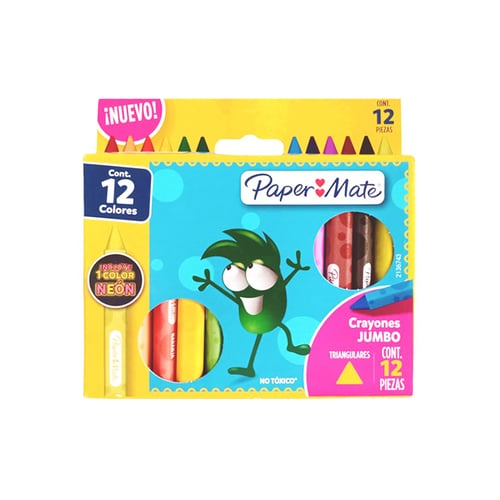 PAPER MATE 12CT THICK TRIANGULAR CRAYONS