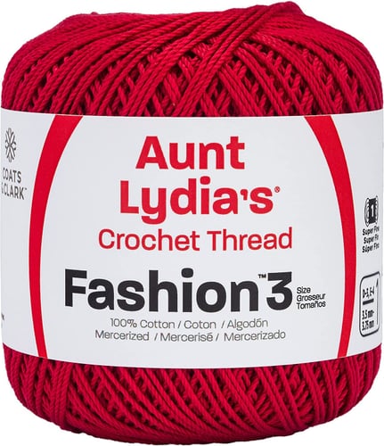 Aunt Lydia's Fashion Crochet Thread Size 3-Scarlet