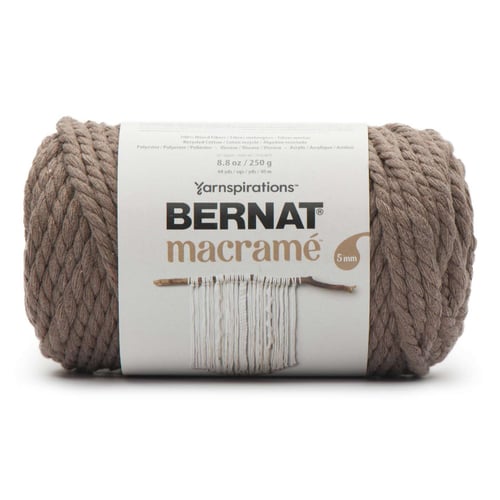 Bernat Macrame Yarn-Gray Brown