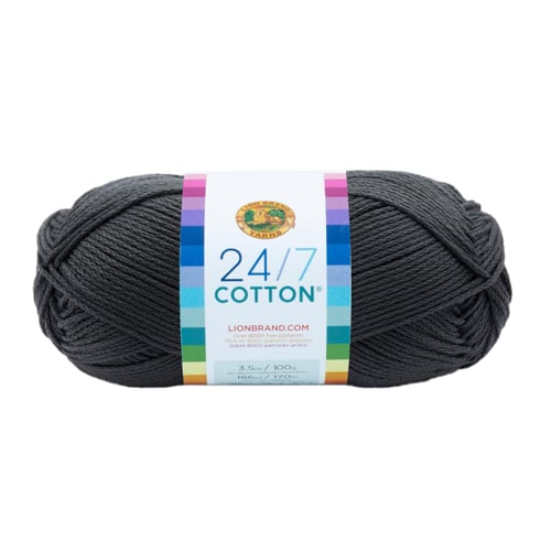 Lion Brand 24/7 Cotton Yarn CHARCOAL
