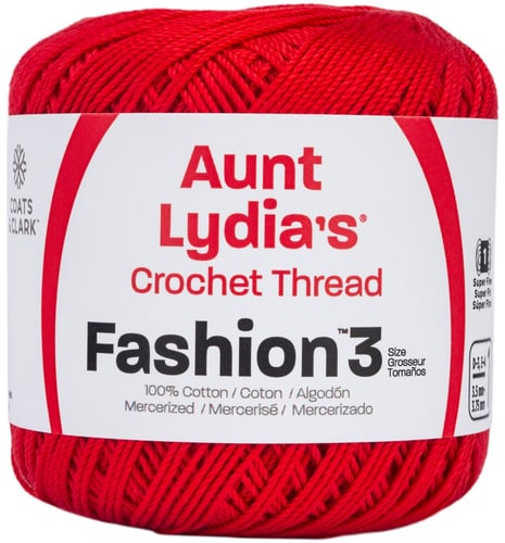 Aunt Lydia's Fashion Crochet Thread Size 3-Atom Red