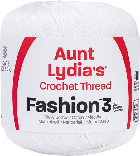 Aunt Lydia's Fashion Crochet Thread Size 3-White