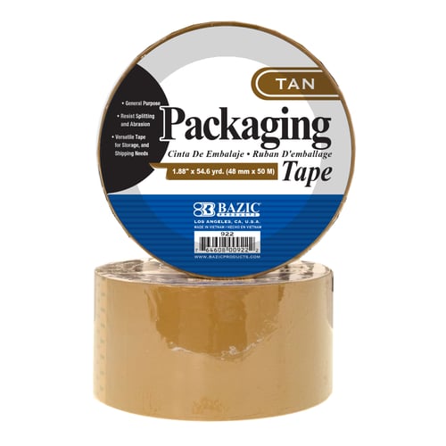 BAZIC 1.88" X 55 Yards Tan Packing Tape