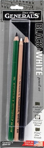 General's Black & White Pencil Set 3/Pkg-