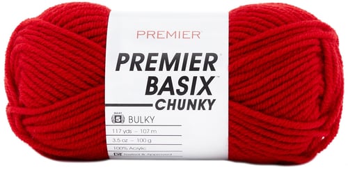 Premier Basix Chunky Yarn-Deep Red