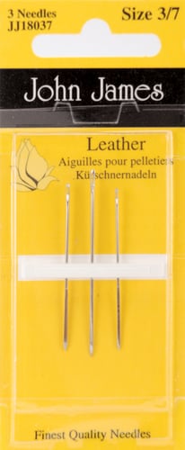 John James Leather Hand Needles-Size 3/7 3/Pkg