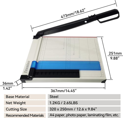 AFTH 12" Paper Cutter Letter Size Paper