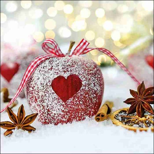Napkin 33 Heart On Apple FSC Mix 20 PC