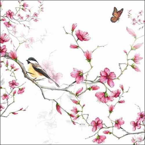 Napkin 33 Butterfly Branches Green FSC Mix 20 PC