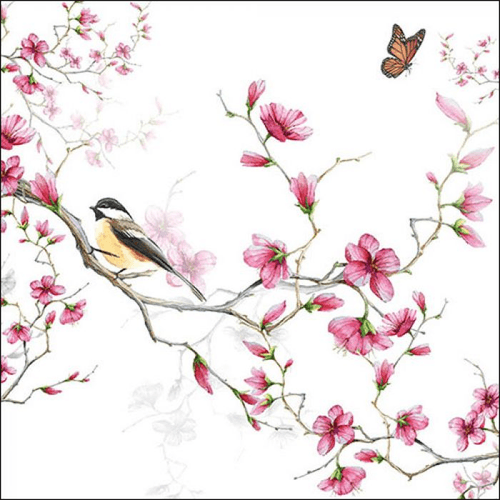 Napkin 33 Butterfly Branches Green FSC Mix 20 PC