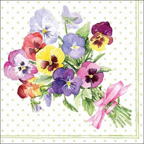 Napkin 33 Bunch of Violets Green FSC Mix 20 PC