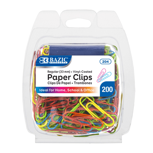 BAZIC No.1 Regular (33mm) Color Paper Clips