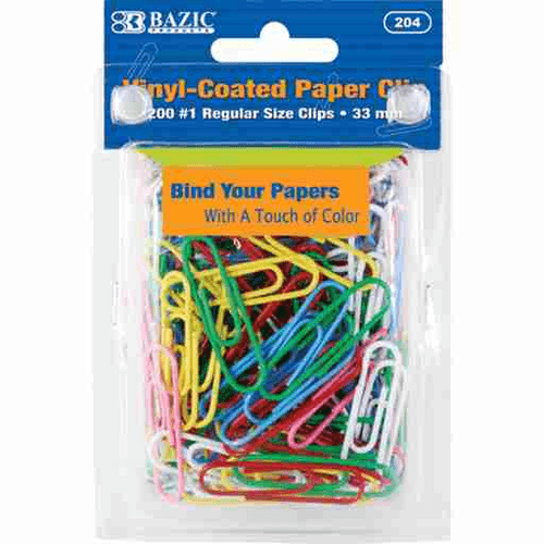 BAZIC No.1 Regular (33mm) Color Paper Clips