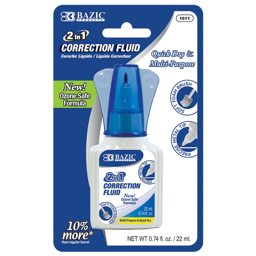 Correction fluid Combo brush and tip