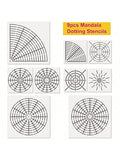 9 Pieces Mandala Dot Painting Tool Stencils Template