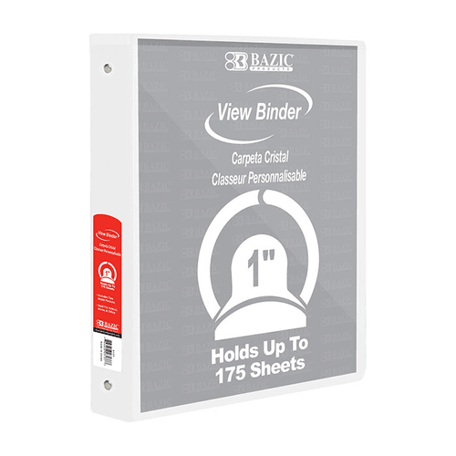 1 WHITE 3 RING VIEW BINDER