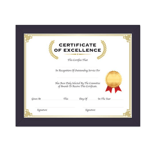 11" x 14" Multipurpose Certificate Frame with Glass Cover