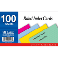 100 ct. 3" x 5" Ruled Colored Index Card