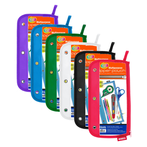 11.5" x 6.5" 3-ring Clear ,Pencil Pouch
