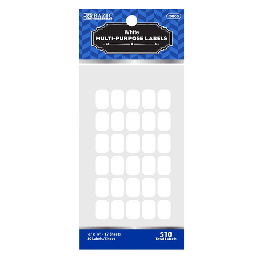 1/2" X 3/4" White Multipurpose Label (510/Pack)