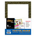 11" X 14" White Poster Board w/Glitter Frame (5/Pack),(5/Pack)