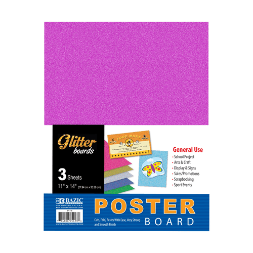 11" X 14" Glitter Poster Board,(3/Pack)