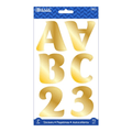 2" Gold Metallic Color Alphabet &,Numbers Stickers