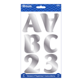 2" Silver Metallic Color Alphabet &,Numbers Stickers