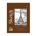 BAZIC 30 Ct. 9" X 12" Top Bound Spiral Sketch Pad