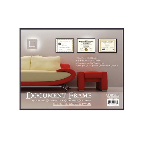 8.5" x 11" Multipurpose Document Frame wIth Glass Cover
