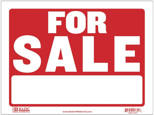 9 X 12 For Sale Sign