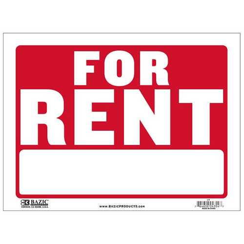 9*12 FOR RENT SIGN
