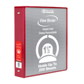 Bazic 1.5" Red 3 Ring View Binder w/ 2 Pockets