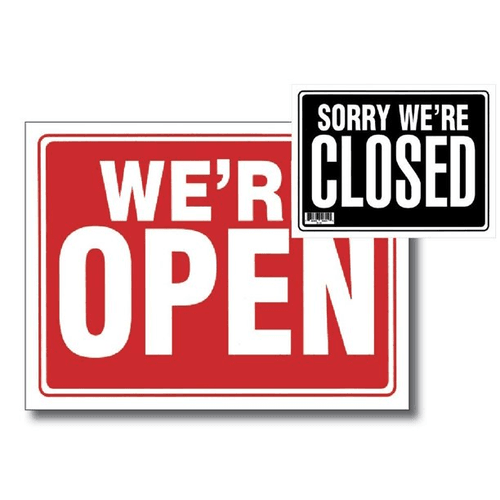 9 X 12 Open Sign w/ Closed S