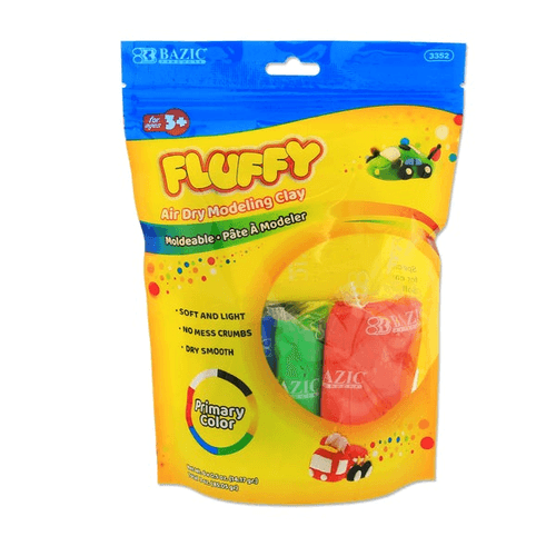 BAZIC 0.5 oz 6 Primary Color Air Dry Modeling Clay
