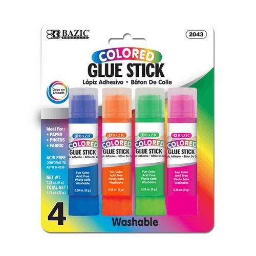 8g / 0.28 Oz Colored Glue Stick (4/Pack)