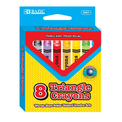 BAZIC 8 COLOR PREMIUM QUALITY JUMBO TRIANGLE CRAYONS